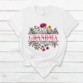 Lofaris Custom Wildflower Grandma And Kids Gift T - Shirt